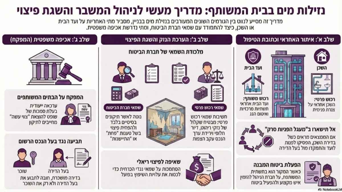 למי יש לפנות בעת הופעת נזקי רטיבות מהשכנים?