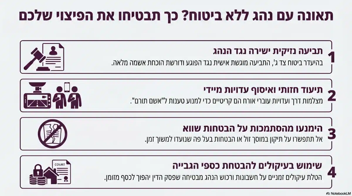 תביעה ללא ביטוח צד ג׳